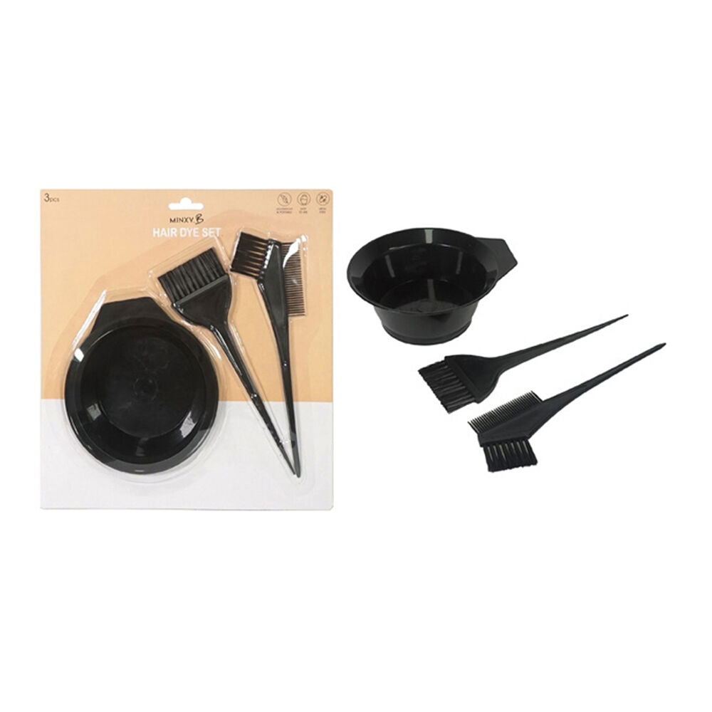 Minxy B Hair Dye Pack Kit Bowl/Brush/Comb Black - Assorted (3 Pieces) — image 2