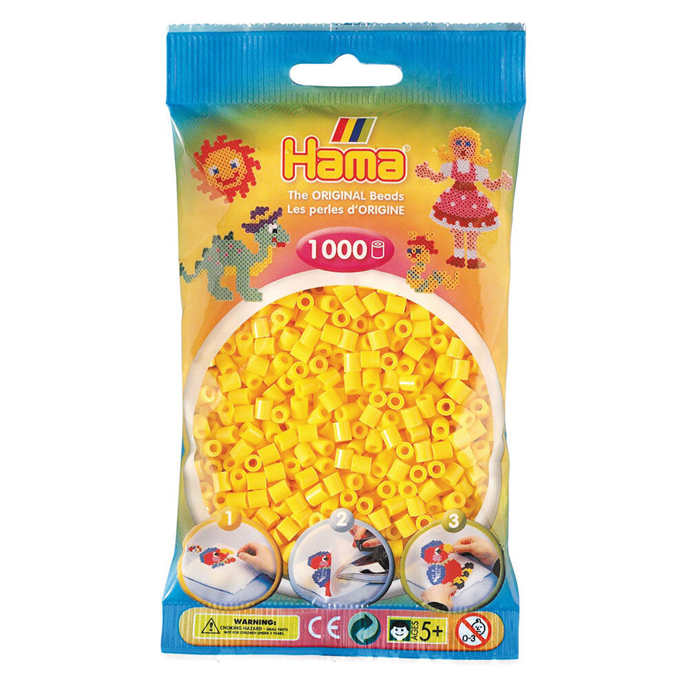 Hama Bead Bags Kids DIY Building Activity Art/Craft Toy 5y+ (1000 Pieces) — Yellow