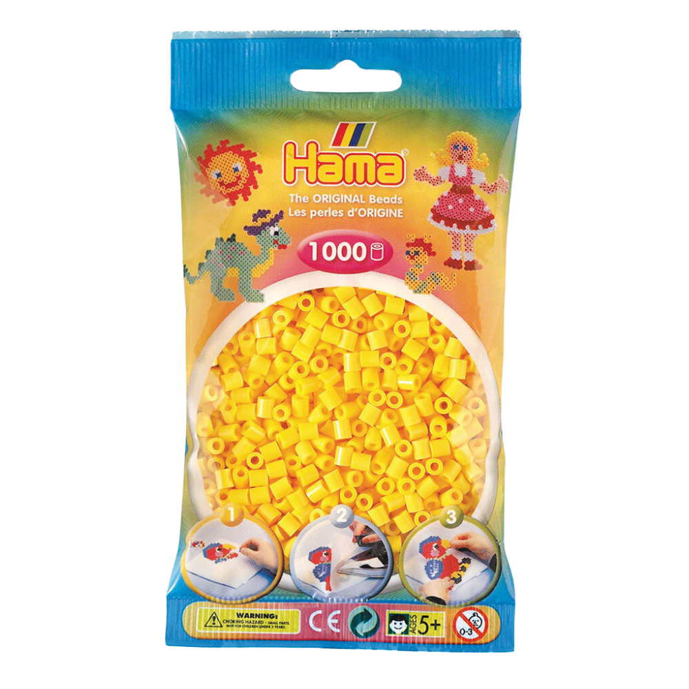 Hama 1000pc Hama Bead Bags Kids DIY Building Activity Art/Craft Toy Yellow 5y+ (10 Pack) — image 2