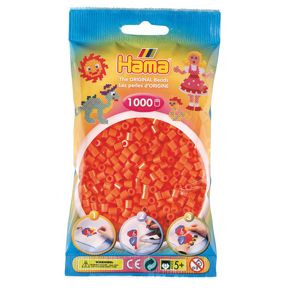 Hama Bead Bags Kids DIY Building Activity Art/Craft Toy 5y+ (1000 Pieces) — Orange