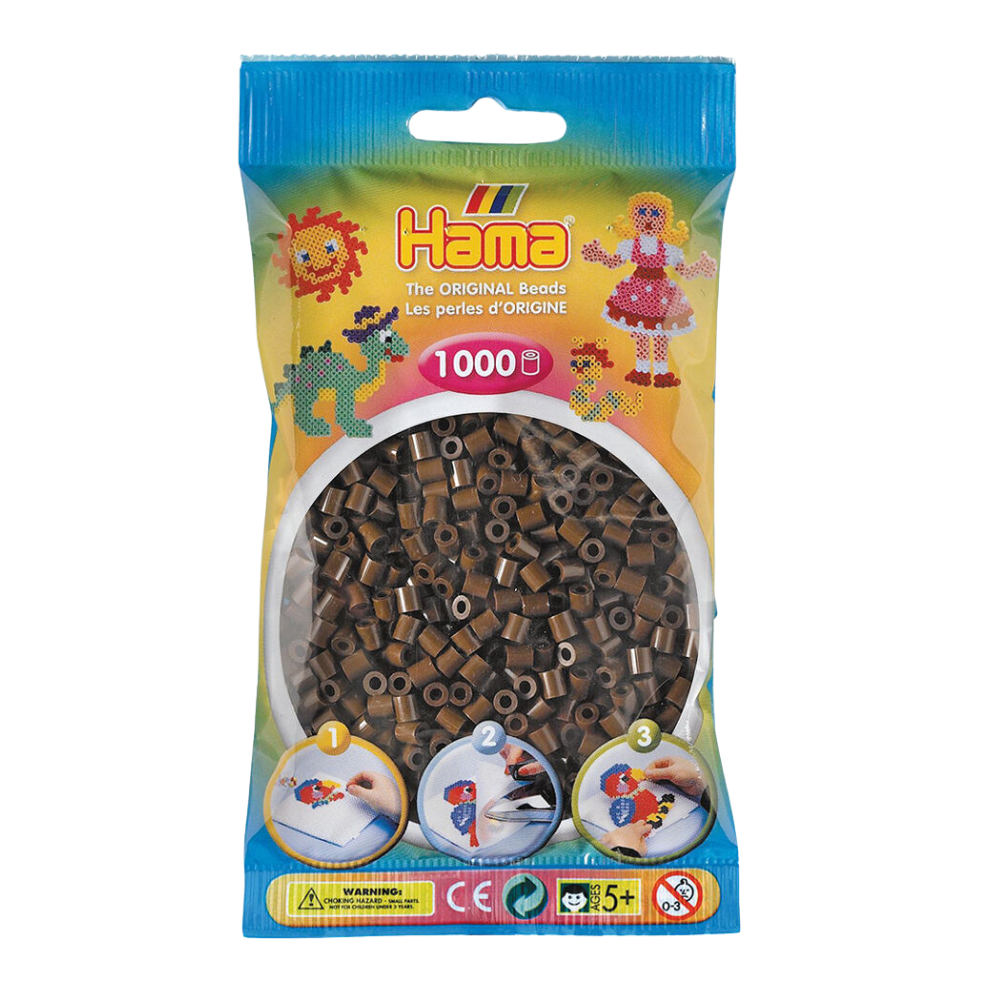 Hama 1000pc Hama Bead Bags Kids DIY Building Activity Art/Craft Toy Brown 5y+ (5 Pack) — image 2