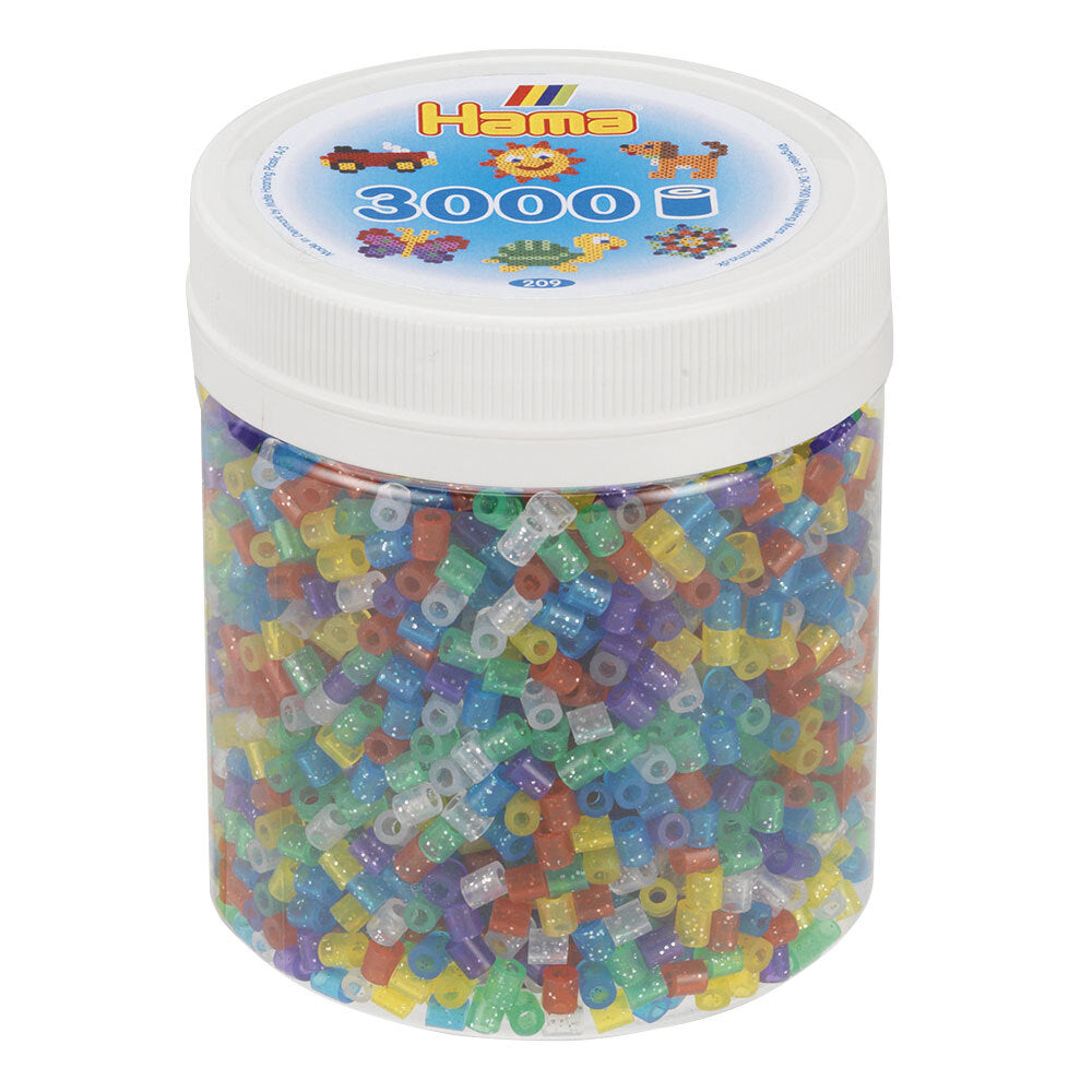 Hama Beads Glitter Mix Tub Kids/Children Building Activity Fun Toy 5y (3000 Pieces)