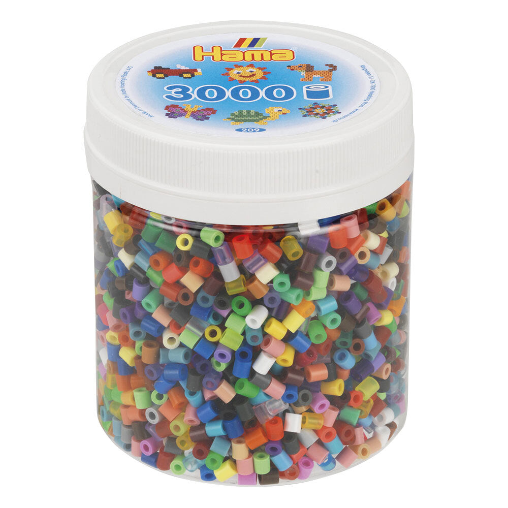 Hama Beads All Colours Tub Kids/Children Building Activity Fun Toy 5y+ (3000 Pieces)