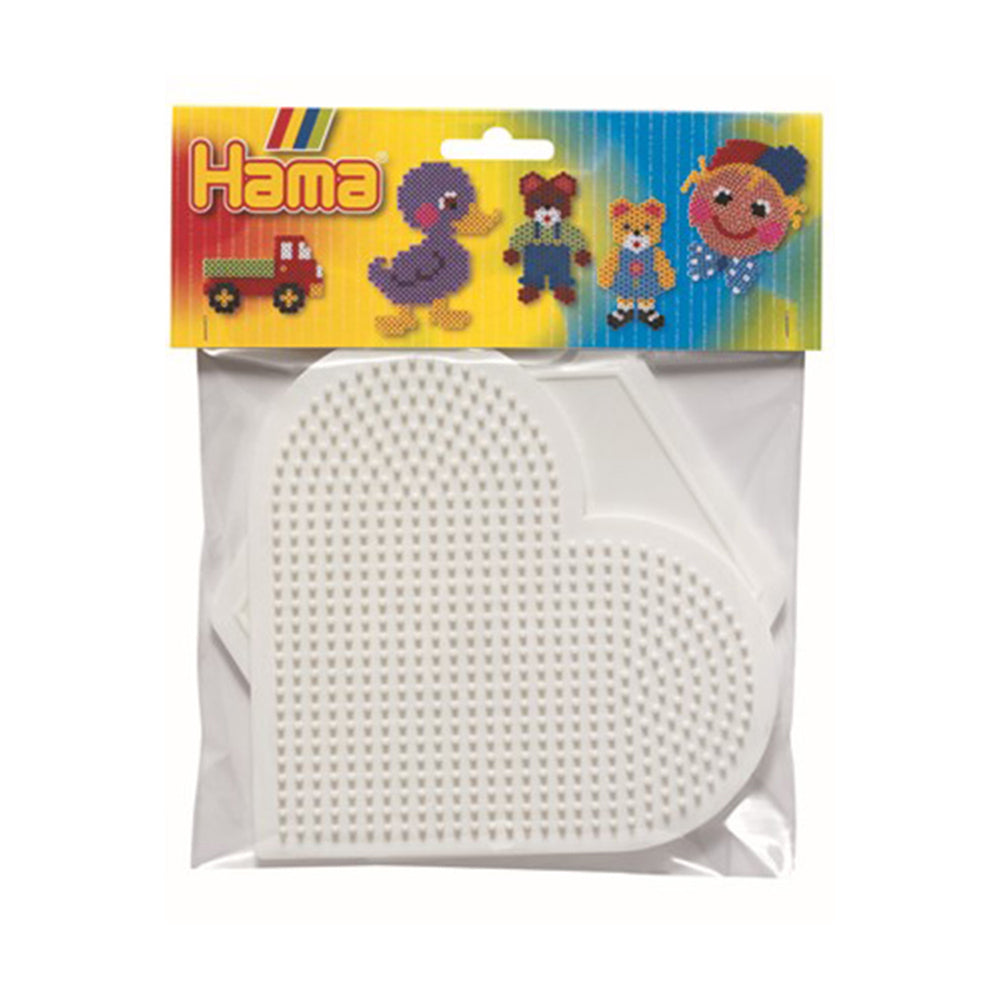Hama Heart & Hexagonal Pegboard Set For Beads Building Kids Play Toy 5y+ (2 Pieces)