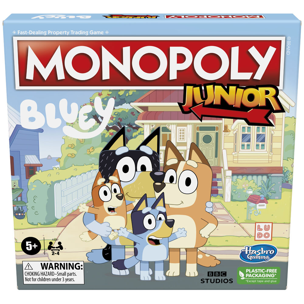 Hasbro 5Y+ Bluey and Friends Monopoly Junior Family Board Game