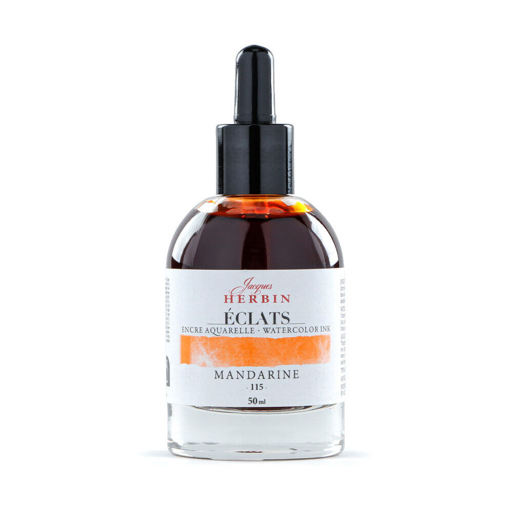 Herbin Eclats Glass Bottle Intense Watercolour Ink w/ Dropper 50ml Mandarin (2 Pack) — image 2