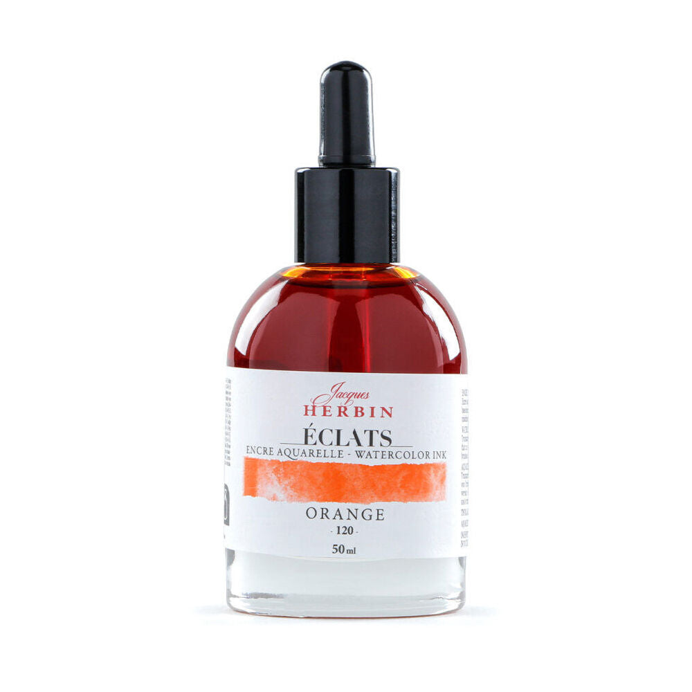 Herbin Eclats Glass Bottle Intense Watercolour Ink w/ Dropper 50ml Orange (2 Pack) — image 2