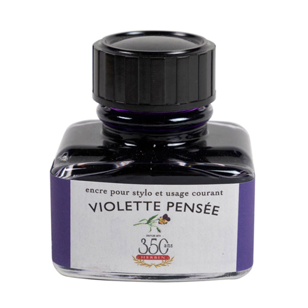 Herbin Writing & Drawing Water-Based Natural Dyes Ink 30ml Violet Pansy