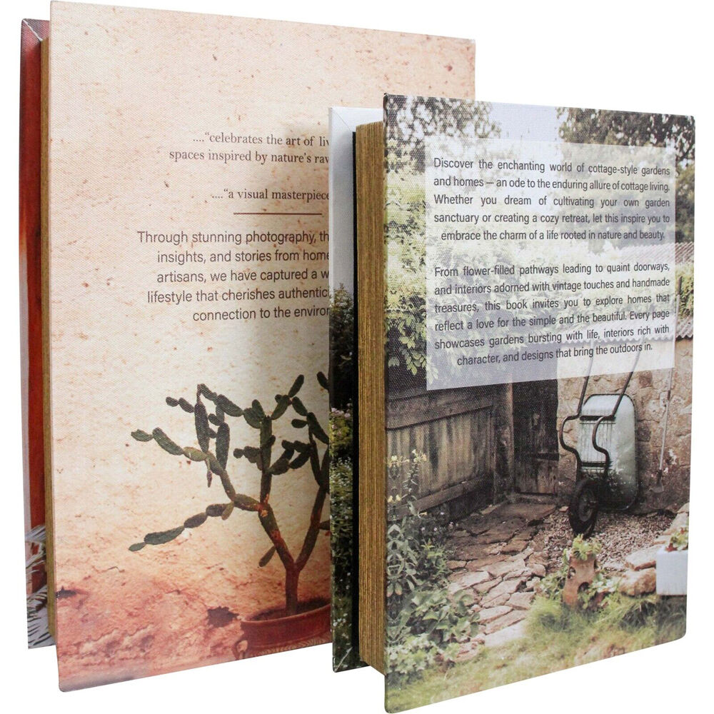 LVD Wooden Canvas Book Box Large Set 34x25x6.5/29x20x5.5cm Home & Gardens (2 Pieces) — image 2
