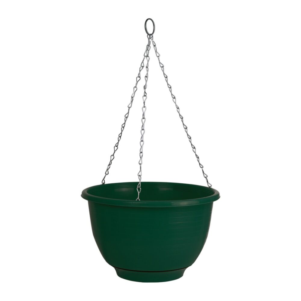 Homeleisure Reko Home/Garden Flower/Plant Plastic Hanging Basket 25cm Green (3 Pack) — image 2