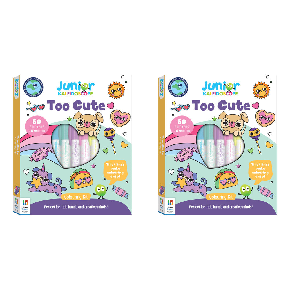 Kaleidoscope Junior Kaleidoscope Kids/Children 26x23cm Colouring Book Kit Too Cute 3y+ (2 Pack)