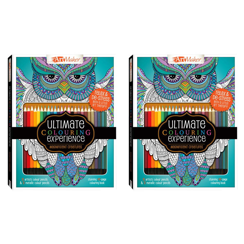 Art Maker Ultimate Colouring Experience Magnificent Creatures Book Kit (2 Pack)