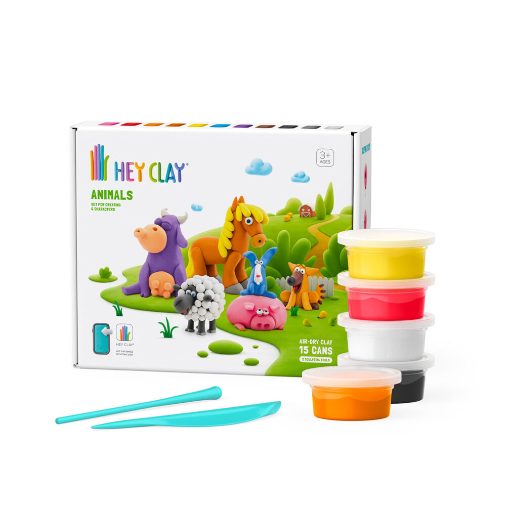 Hey Clay Animals Theme Modelling Set w/15 Colour Cans & 2 Tools 3y+ (2 Pack) — image 5