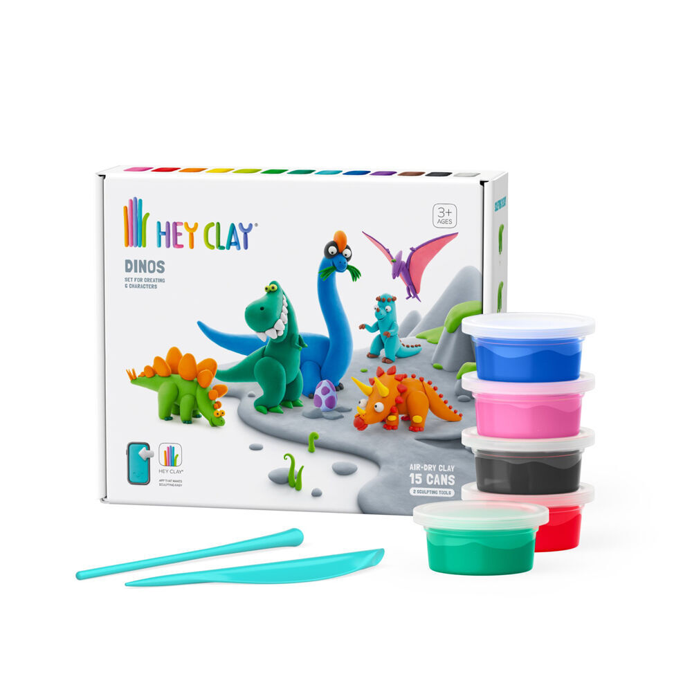 Hey Clay Dinos Theme Modelling Set w/15 Colour Cans & 2 Tools 3y+ (2 Pack) — image 5