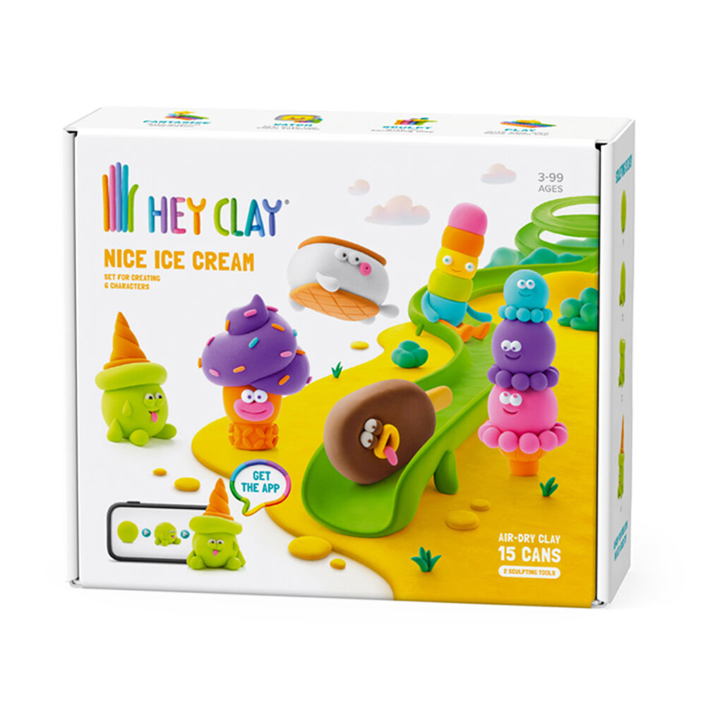 Hey Clay Kids Nice Ice Cream Modelling-Clay Set Multi-Coloured 3y+ (15 Pieces)