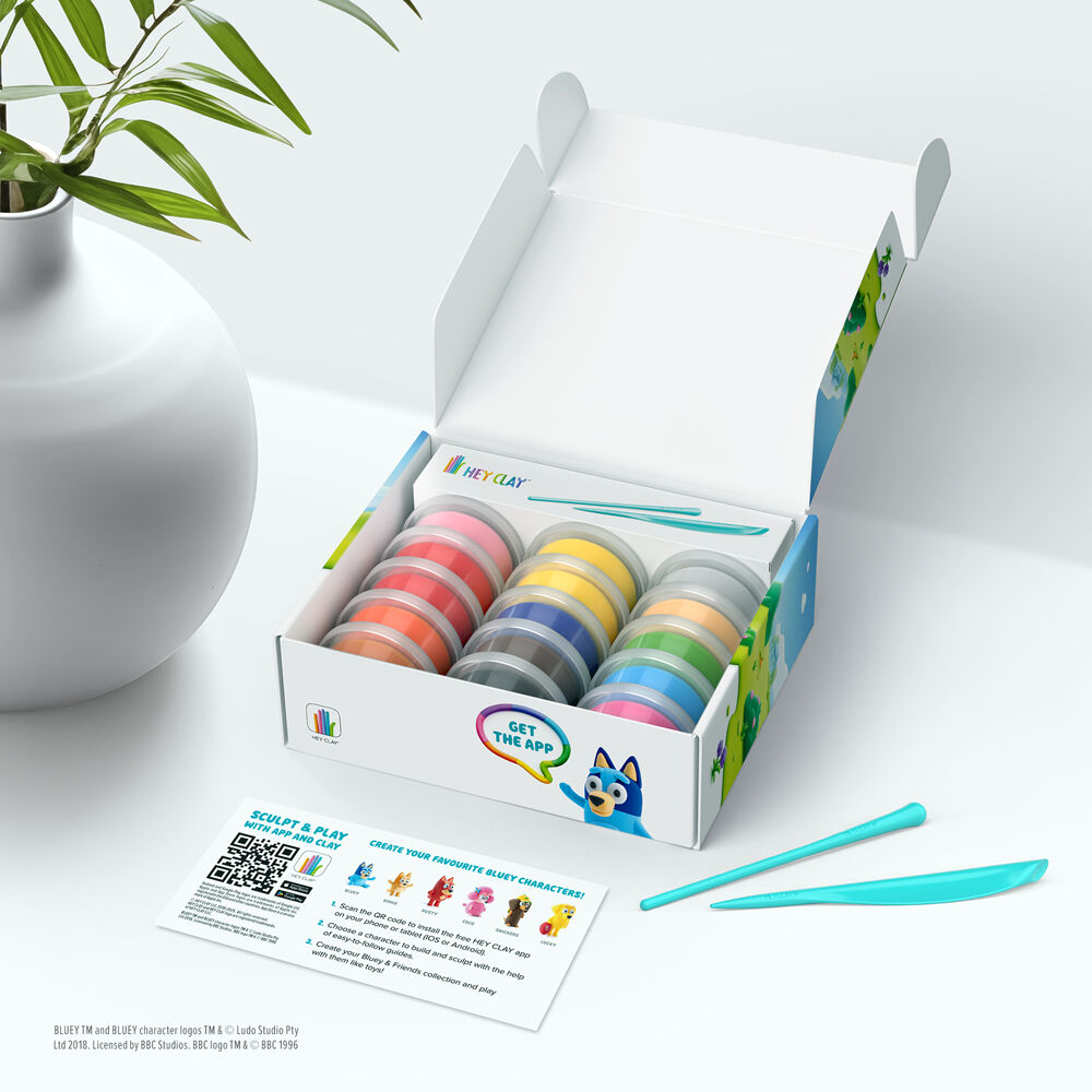 Hey Clay Bluey and Friends Kids DIY Clay-Modelling Set Multi-Coloured 3y+ (15 Pieces) — image 2
