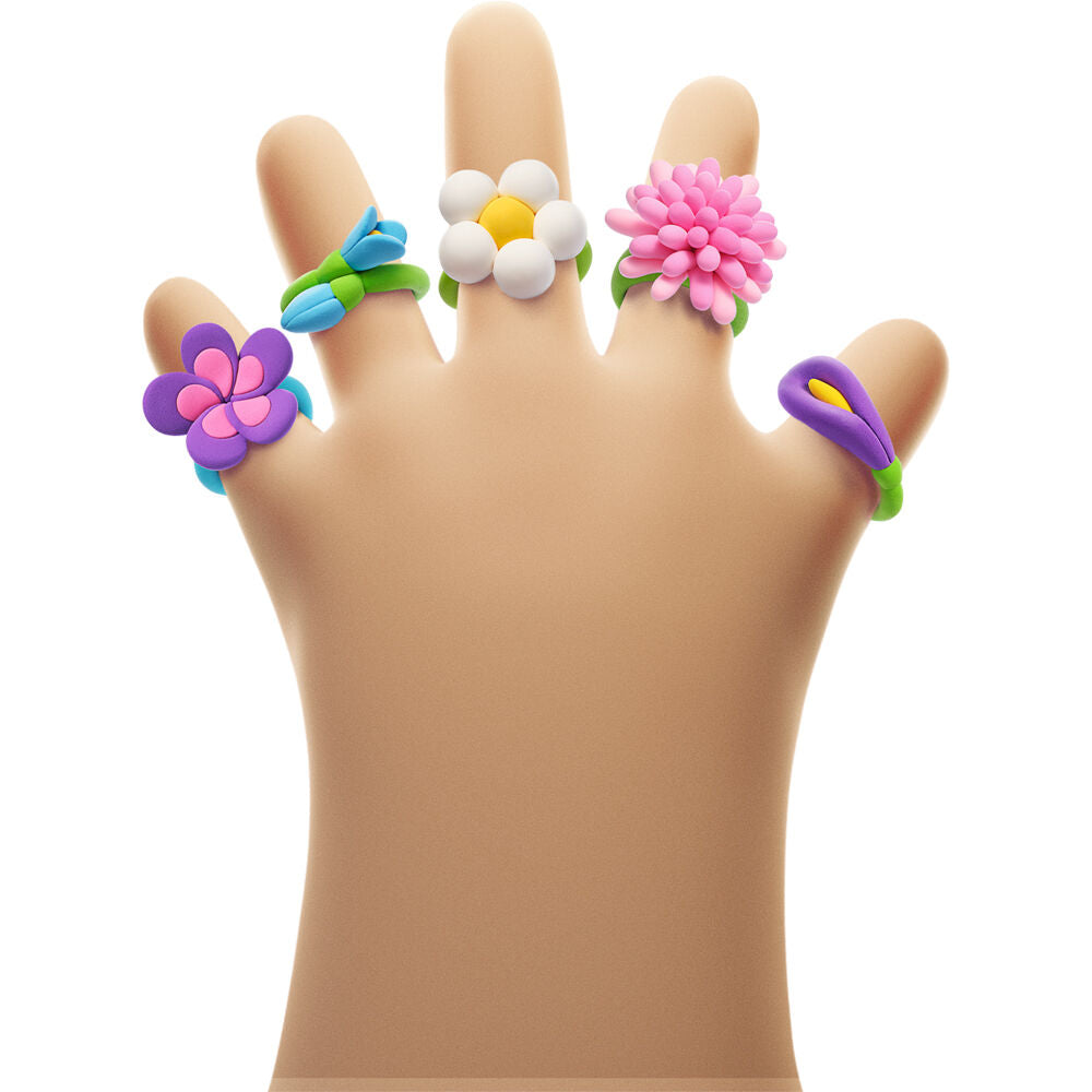 Hey Clay Bijou Flower Rings Kids Modelling-Clay Kit Multi-Coloured 3y+ (5 Pieces) — image 5