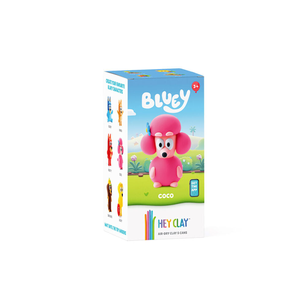 Hey Clay Bluey Single Character Kids Modelling Clay Set 5 Coloured Cans Coco (2 Pack) — image 2