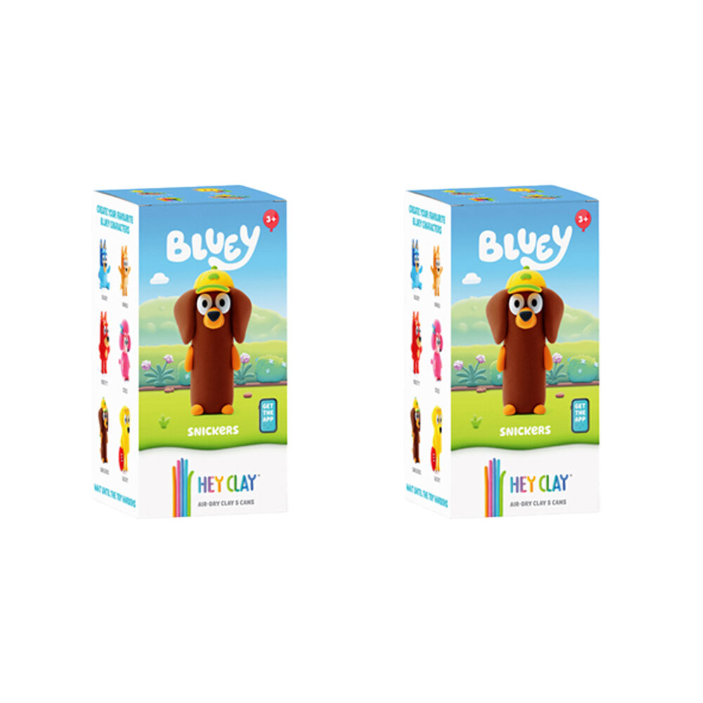 Hey Clay Bluey Single Character Kids Modelling Clay Set 5 Colour Snickers (2 Pack)