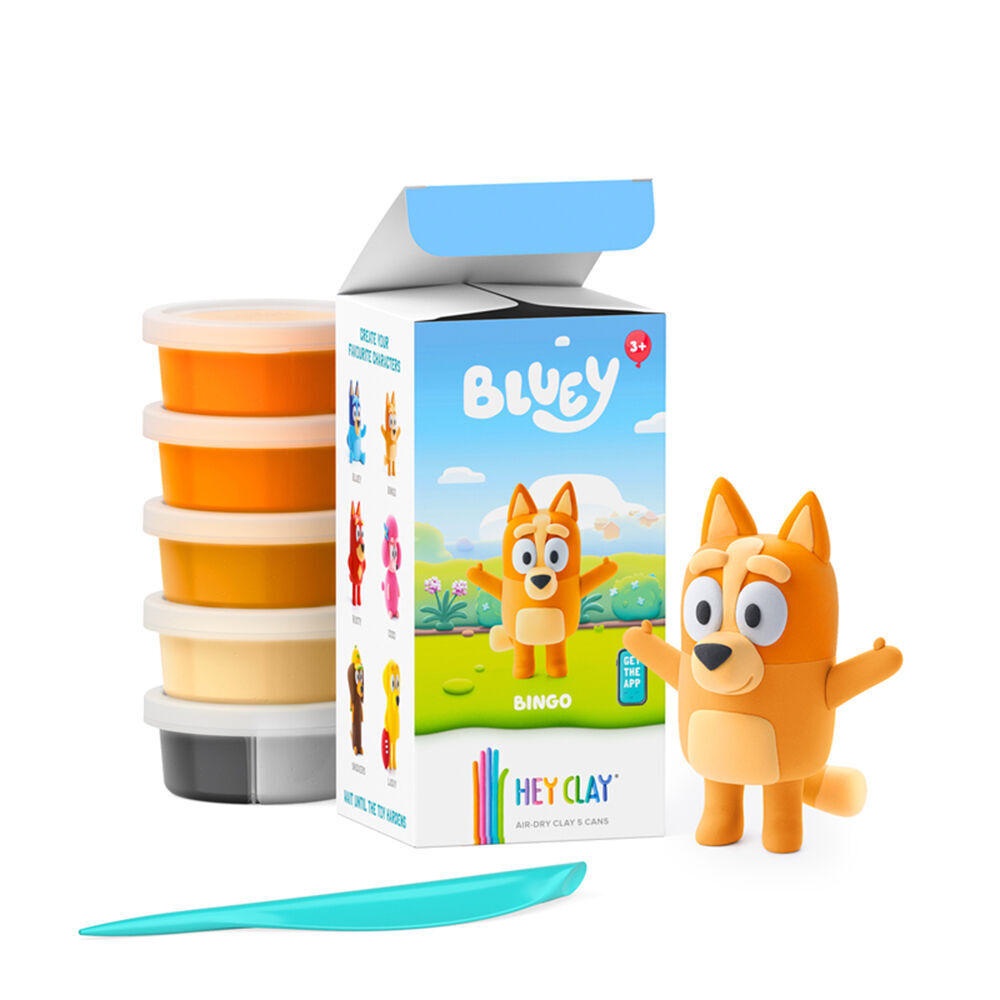 Hey Clay Bluey Single Character Kids Modelling Clay Set 5 Colour Bingo (2 Pack) — image 3