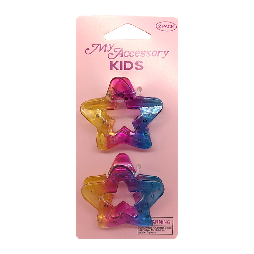 MY Accessory Kids/Girls Melrose Hair Styling Clip Ombre Star 5cm Children (2 Pieces)