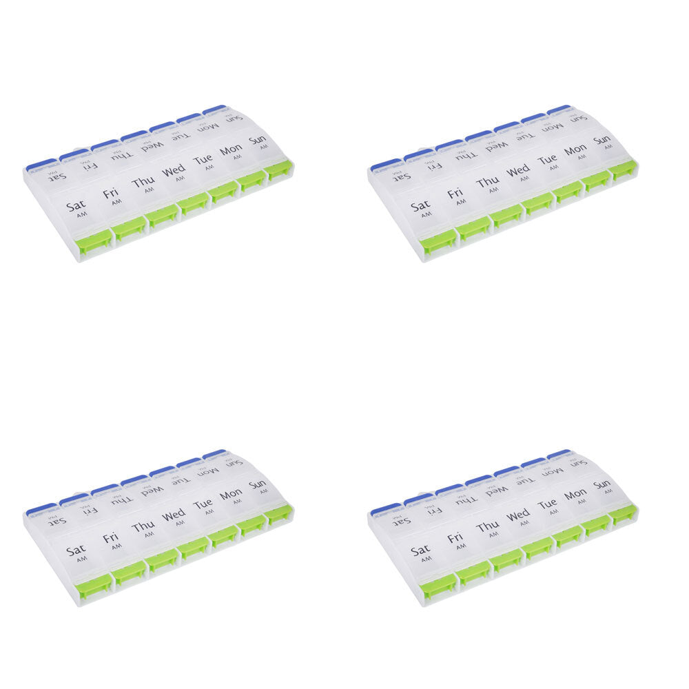 Advance Protect 14-Day Pill Box for Daily Medication in Acetate Box 22x11cm (4 Pack)