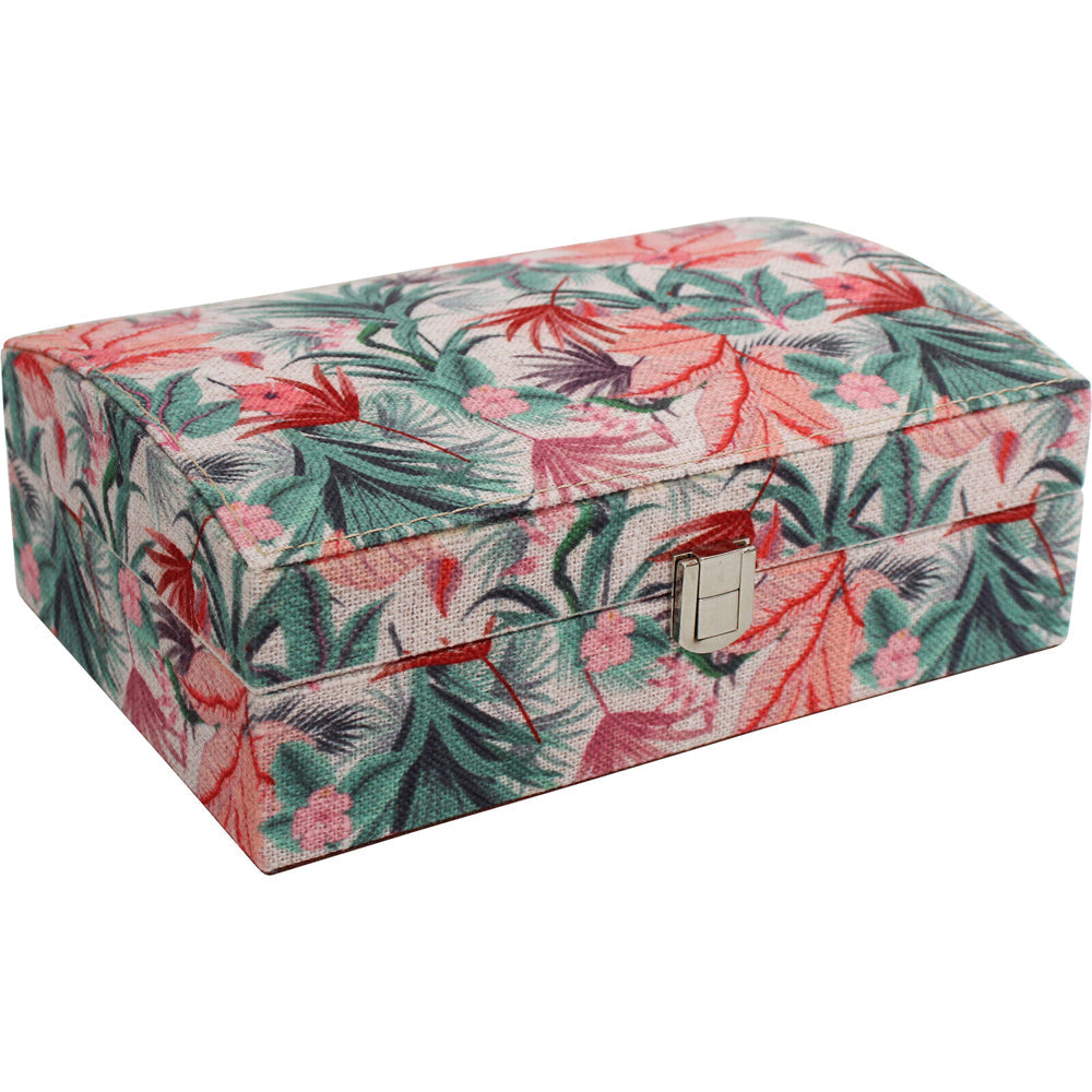 LVD Desert Leaves Linen/MDF 22cm Jewellery Box Accessory Storage Rectangle