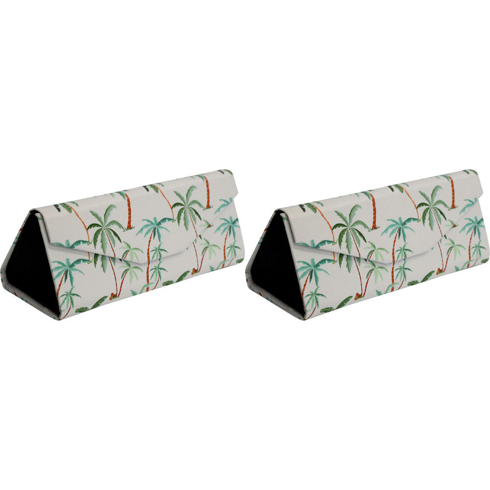 LVD Green Palms PU/Cardboard 16cm Case Sunglasses Storage Box Triangle (2 Pack)