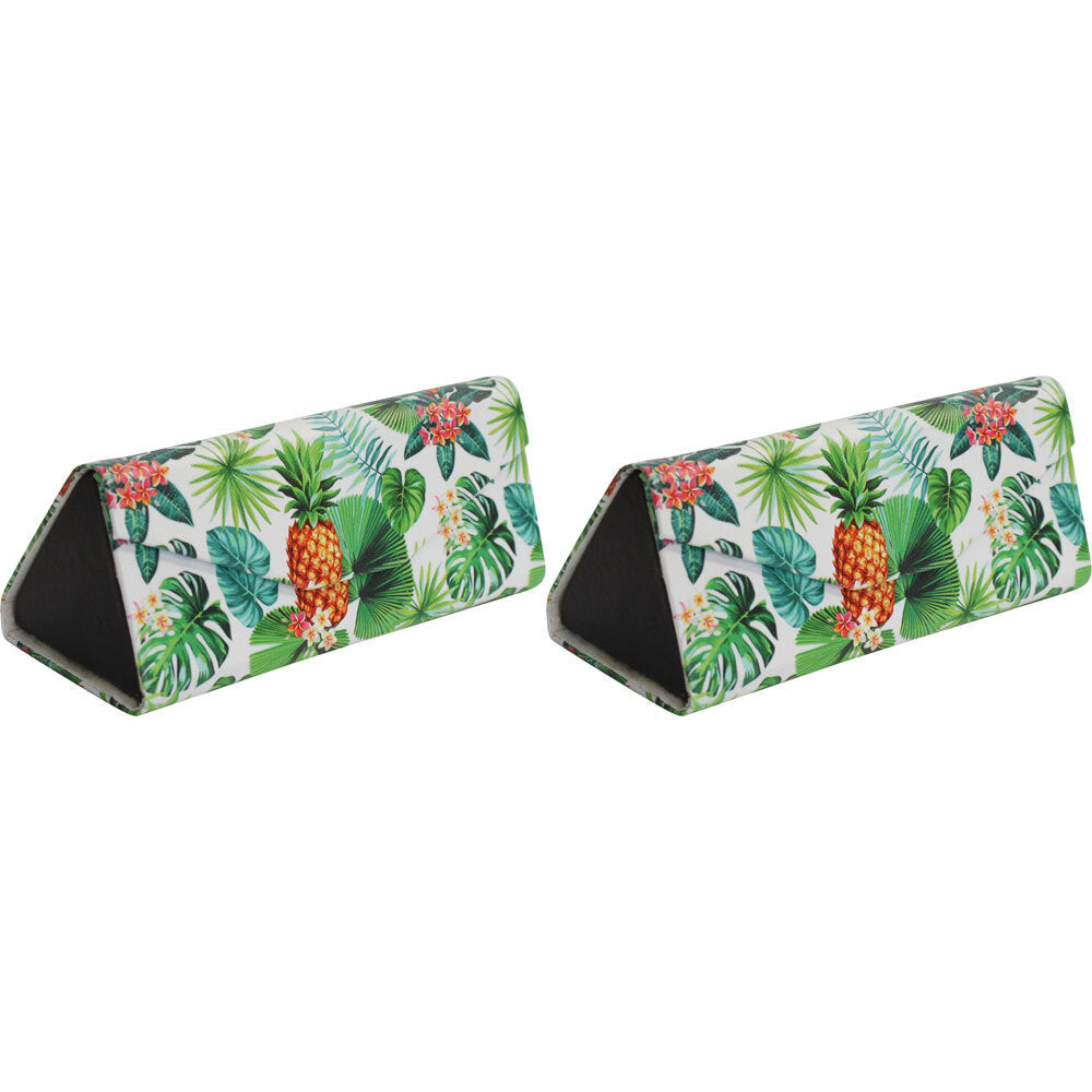 LVD Pineapples PU/Cardboard 16cm Case Sunglasses Storage Box Triangle (2 Pack)