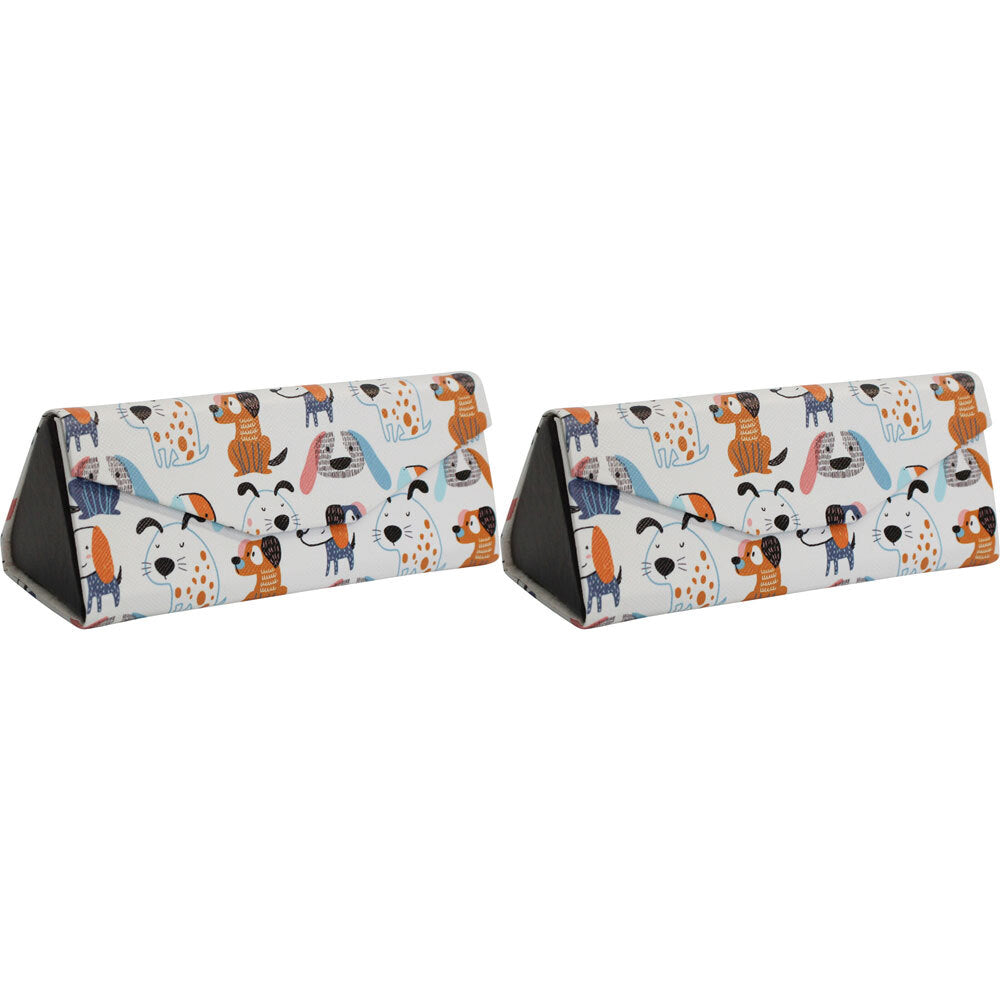 LVD Puppy School PU/Cardboard 16cm Case Sunglasses Storage Box Triangle (2 Pack)