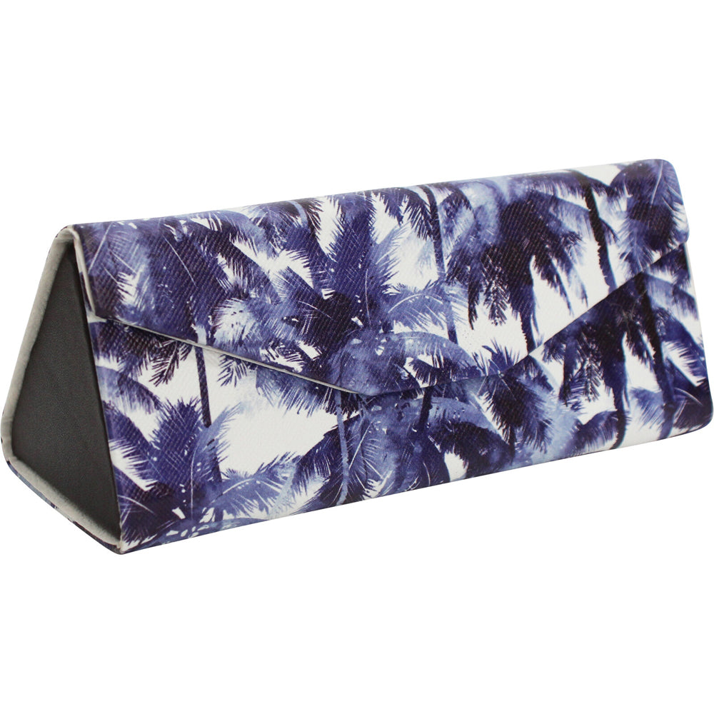 LVD Navy Palm PU/Cardboard 16cm Eye-Glasses Case Sunglasses Storage Box Triangle
