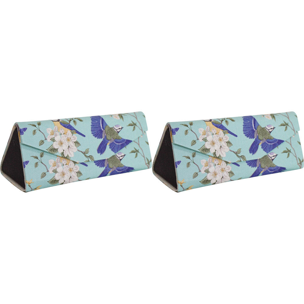 LVD Blue Birds PU/Cardboard 16cm Case Sunglasses Storage Box Triangle (2 Pack)
