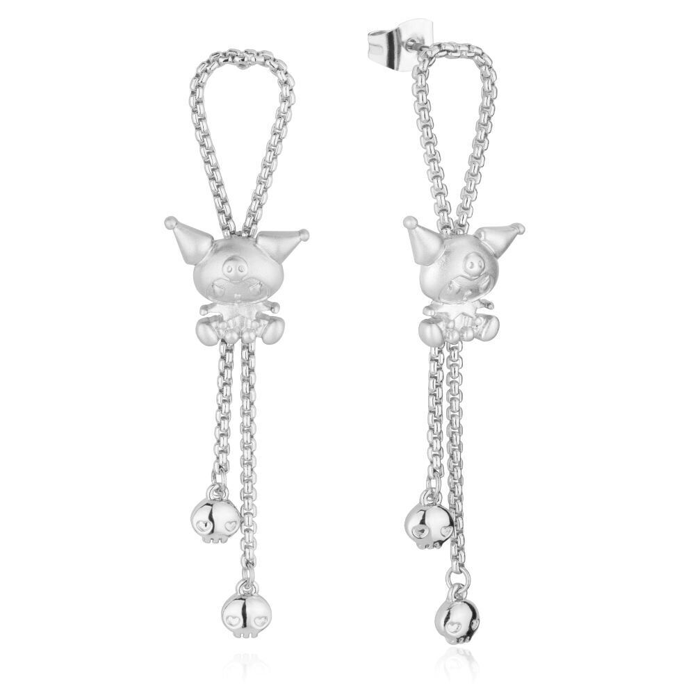 Couture Kingdom Sanrio Kuromi Drop Earrings Fashion Accessory 7cm Silver
