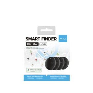 Mili MiTag Go Android GPS Bluetooth Tracker Android Item Finder Black (4 Pieces)