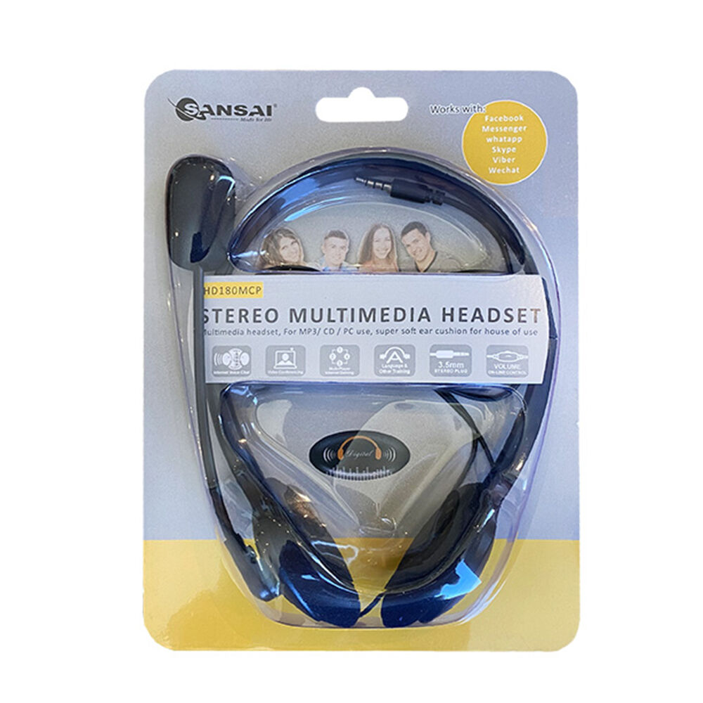 Sansai Stereo 3.5mm Headset Headphones w/ Microphone for Computer PC Gaming — image 3