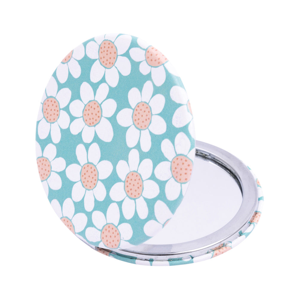 Splosh Handbag Accessories Compact Makeup/Cosmetic Mirror Dual 7cm Round Daisy