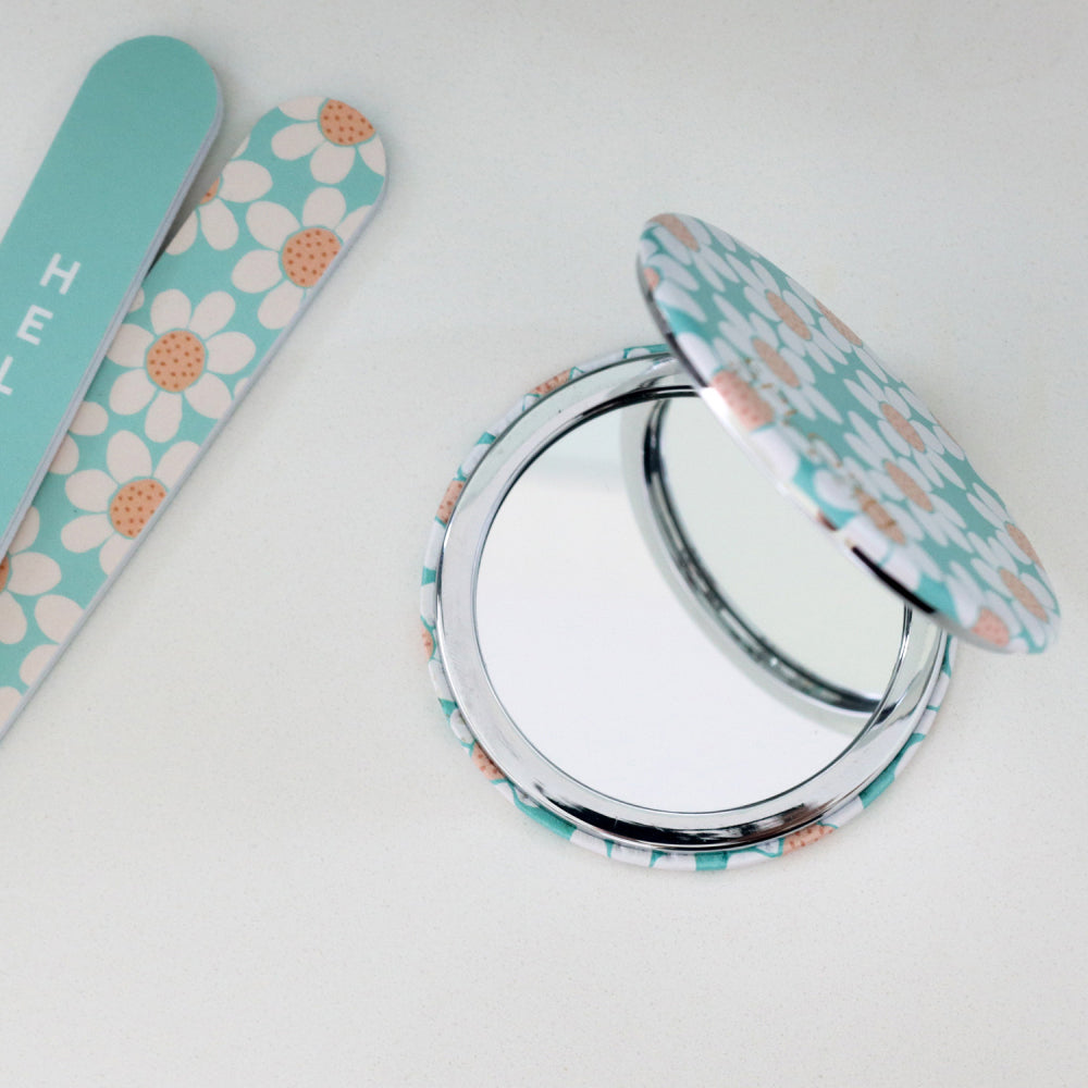 Splosh Handbag Accessories Compact Makeup/Cosmetic Mirror 7cm Round Daisy (2 Pack) — image 7
