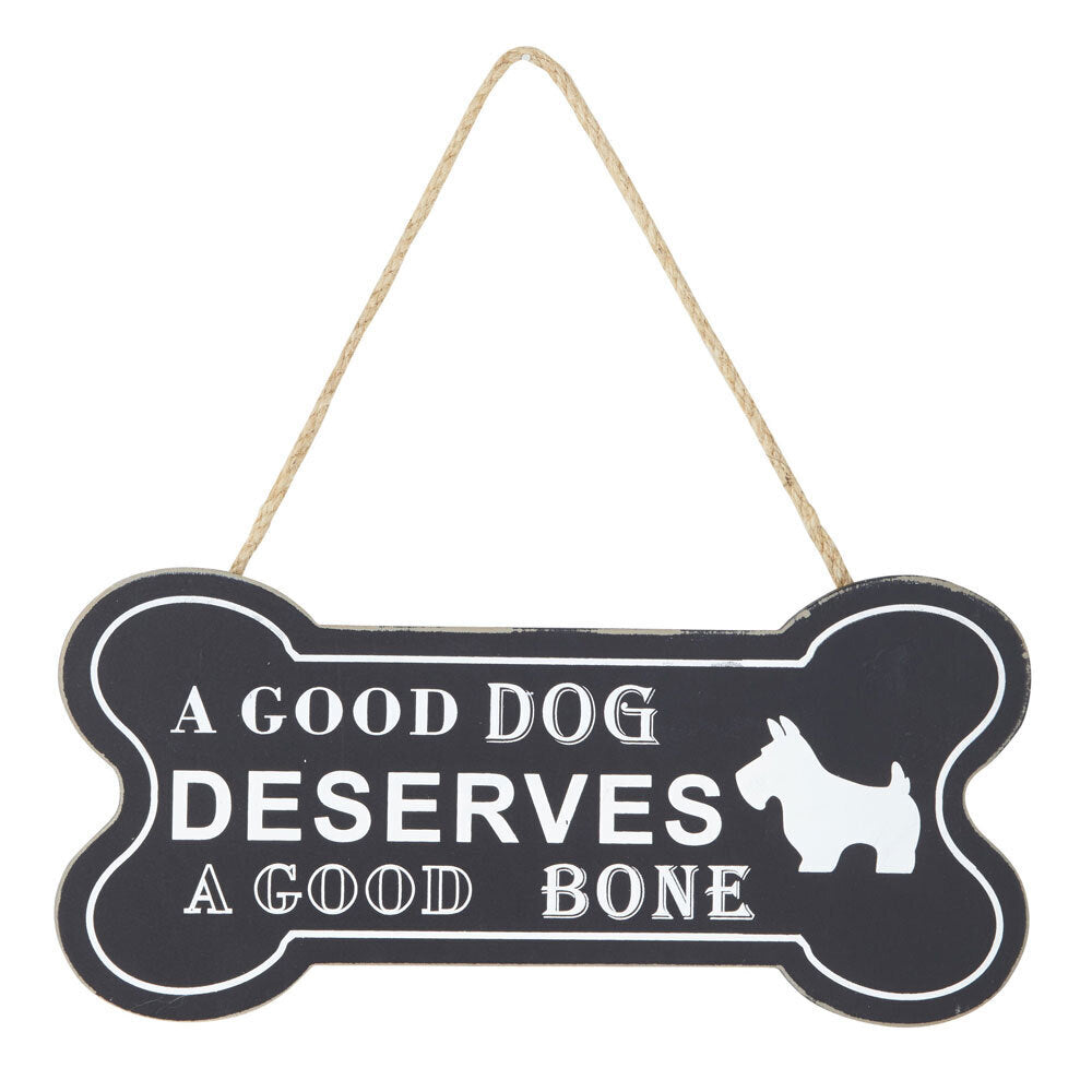 Emporium 22.5 x 30cm Dog Animal Bone Wall Decor Home Hanging Decoration Black