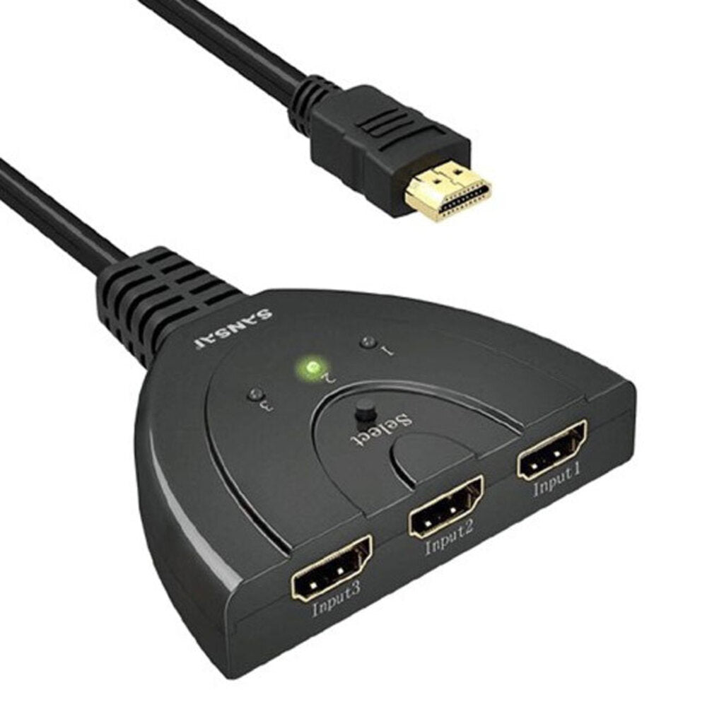 Sansai 3 Port HDMI Switcher/Connector Ports Ultra HD 4K 1080P Splitter for HDTV — image 2