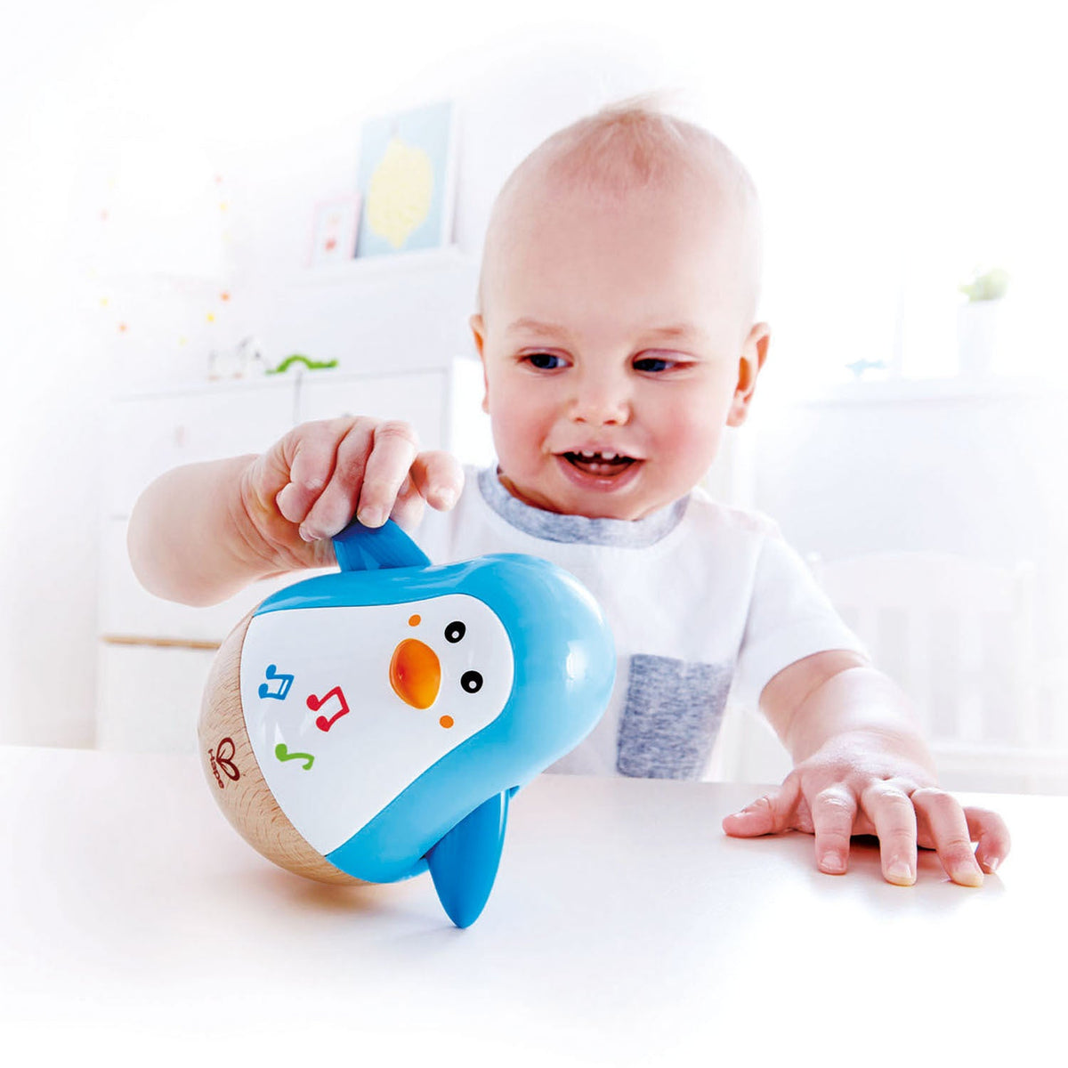 Hape Penguin Musical Wobbler Music Educational Kids/Baby Wooden Toy/Play 12m+ — image 4