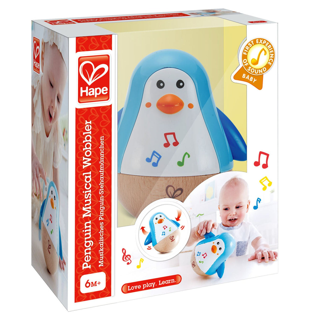 Hape Penguin Musical Wobbler Music Educational Kids/Baby Wooden Toy/Play 12m+ — image 7