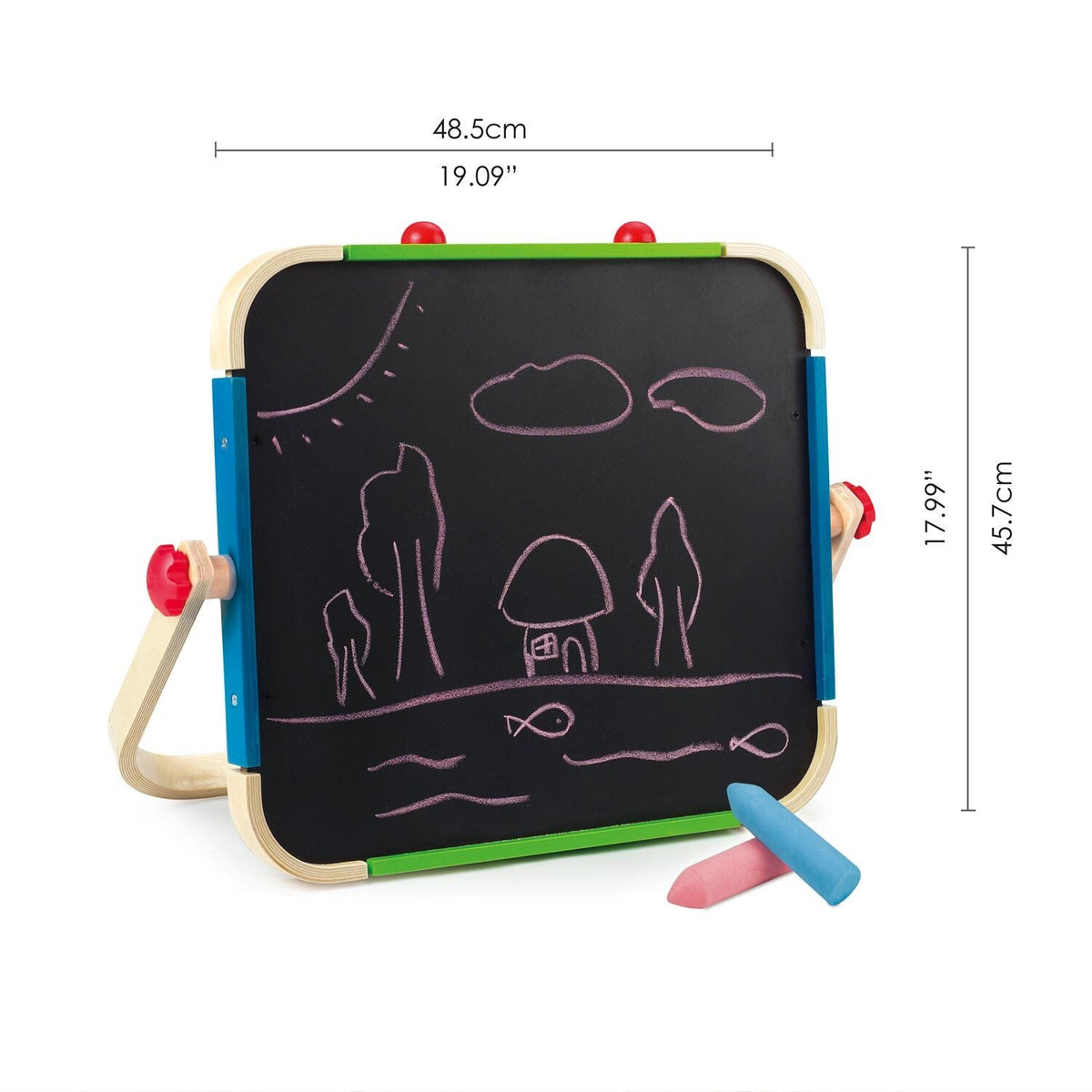 Hape Anything 51.5cm Art Tabletop Studio w/ Whiteboard/Blackoard For Kids 3+ (5 Pieces) — image 5
