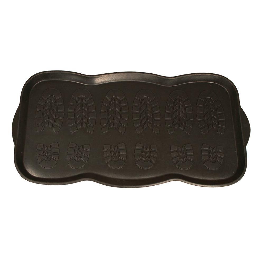 Maine & Crawford 80x40cm Rubber Boot Tray Mat Entrance Door Rug Decor Black
