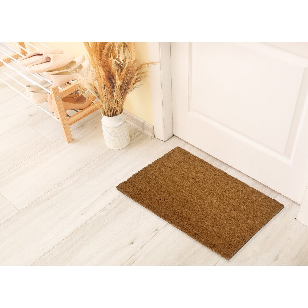Maine & Crawford 60x40cm PVC Backed Coir Mat Floor Carpet Rug Decor Natural — image 2