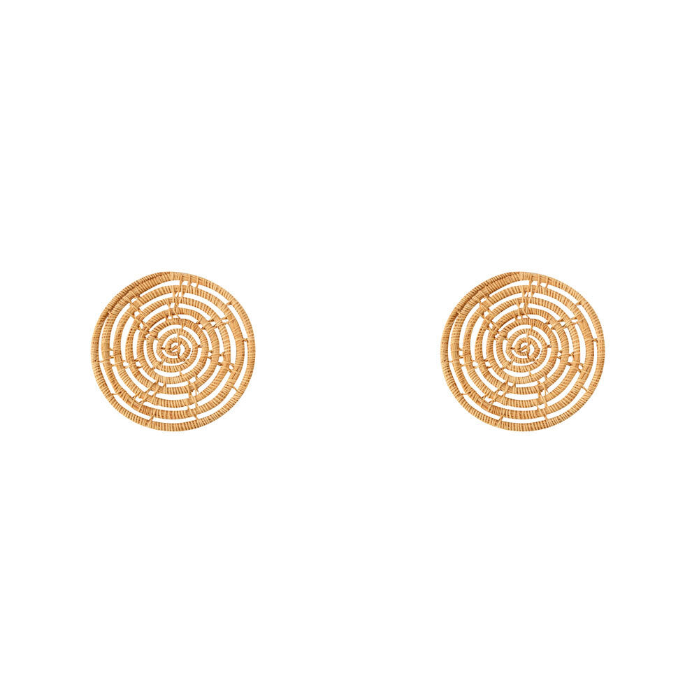 Maine and Crawford Leean 4pc Palm Coasters Set Natural w/ Stylish Design 10x5cm (2 Pack)