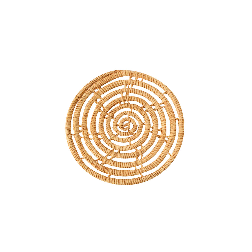 Maine and Crawford Leean 4pc Palm Coasters Set Natural w/ Stylish Design 10x5cm (2 Pack) — image 2