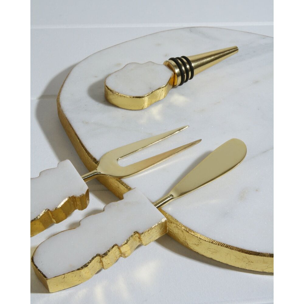 Maine & Crawford Wolcott 10x3cm Marble Wine Stopper Bottle Seal w/ Gold Foil — image 3
