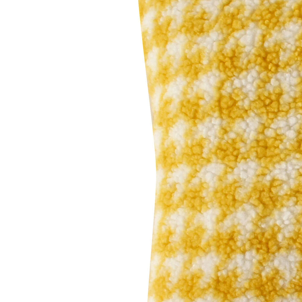 Maine & Crawford Ceres 50x50cm Fluffy Houndstooth Cushion Sofa Pillow Yellow — image 4
