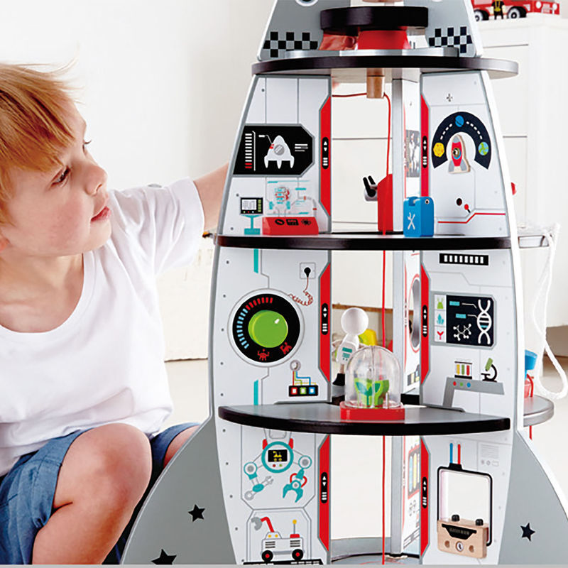 Hape 74cm Four Stage Rocket Ship Kids/Toddler Vehicle Wooden Toy 3y+ (20 Pieces) — image 8