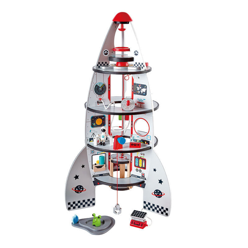 Hape 74cm Four Stage Rocket Ship Kids/Toddler Vehicle Wooden Toy 3y+ (20 Pieces) — image 3